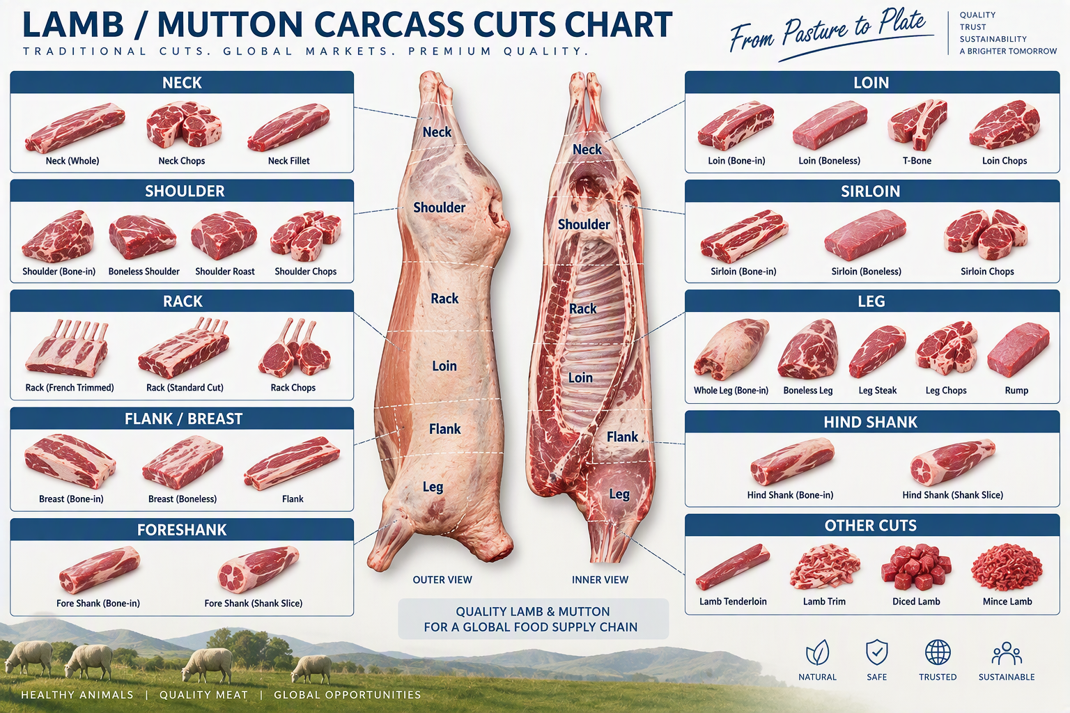 Lamb & Mutton Cuts Chart